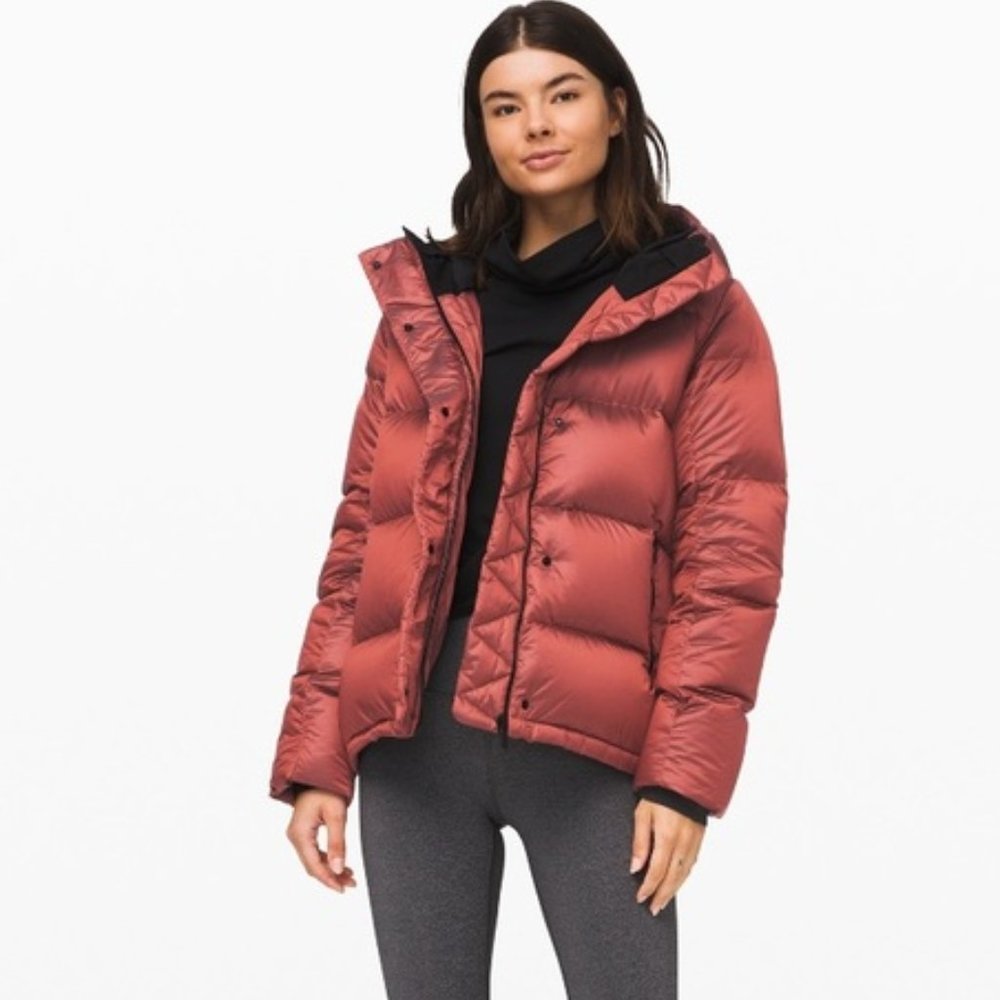 lululemon Wunder Puff Jacket, Sunset Orange, Sz 8